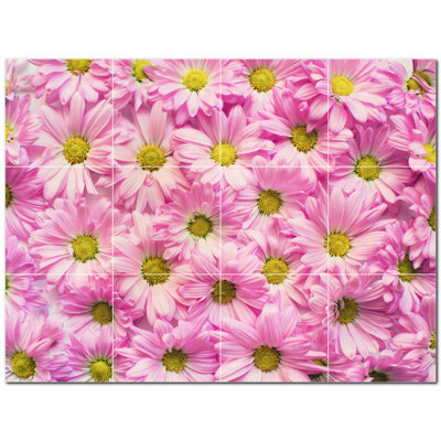 Panneau mural décoratif en céramique 8 po x 8 po Flowers Photo
