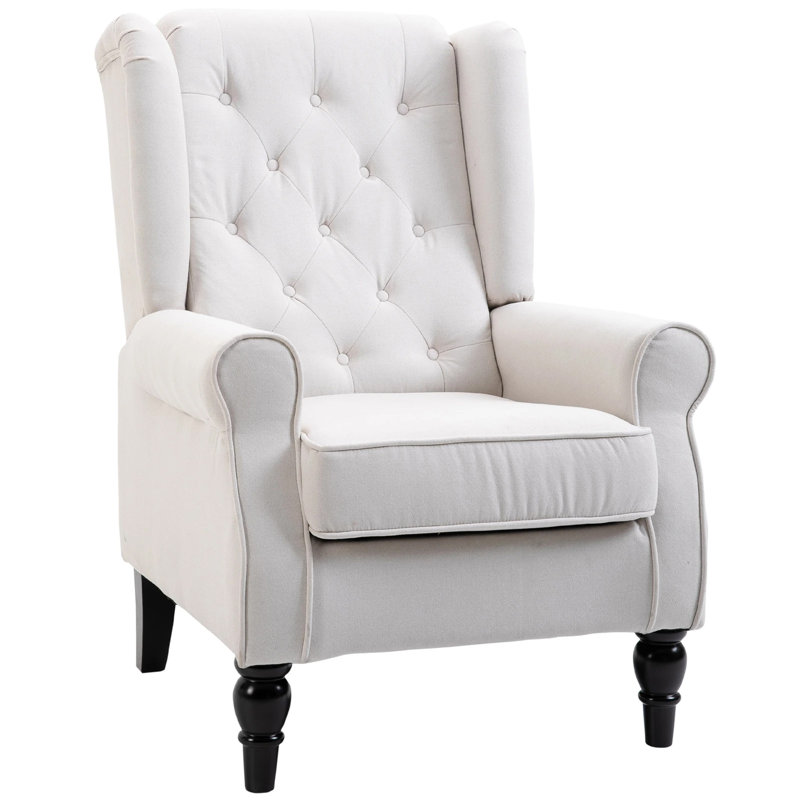 Fauteuil à oreilles Lachesis, Lin blanc