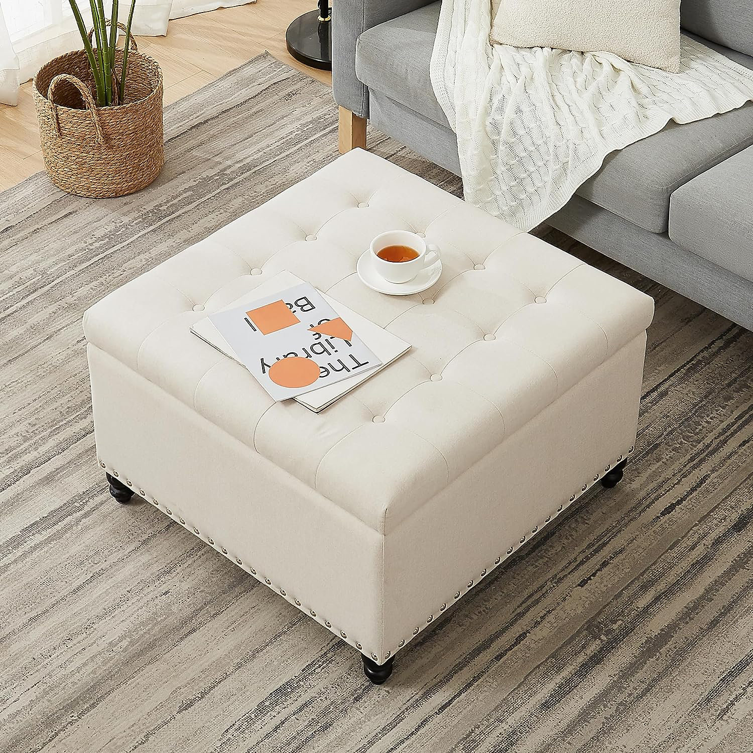 Oversized tufted deals ottoman