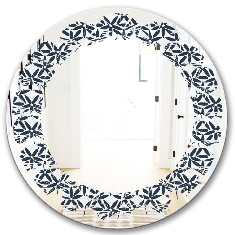 Miroir mural abstrait sans cadre, H 23,6 po x l 23,6 po