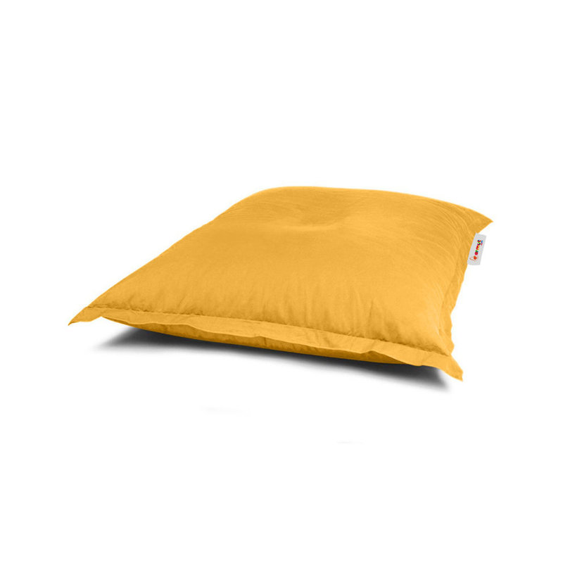 Premium Garden Bean Bag Chair, Solid Yellow, 39.4 x 39.4 x 7.9 inches | 100% Waterproof Polyester, Filled with 100% Recycled Styrofoam Beads | Maximum Weight Capacity: 440 lbs | Ideal for Outdoor Entertainment & Relaxation