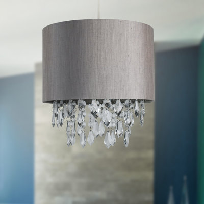 Chambliss 26cm H Silk Drum Pendant Shade