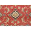 Tapis rouge en laine noué à la main de conception unique 3 pi 4 po x 4 pi 11 po