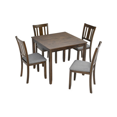 Wooden Dining Square Table, Kitchen Table For Small Space, 4 Person Counter Height Table, Gray,ONLY THE TABLE