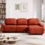 Canapé modulaire de 111 po, canapé modulaire, canapé en L revêtu de chenille avec repose-pieds amovible orange foncé 111 po-149639570