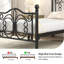 Anterrio Metal Open-Frame Bed with Butterfly Pattern Design Headboard and Footboard-88569661-88568931
