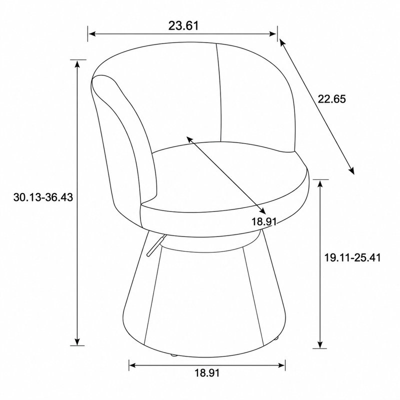 Tabouret de bar ergonomique Mid-Century en chenille pour salle à manger et coiffeuse, Terra Cotta