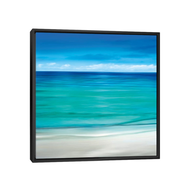 " Paradise II " by Jennifer Bailey, 18" H x 18" W x 1.5" D, Black Framed Canvas, No Mat