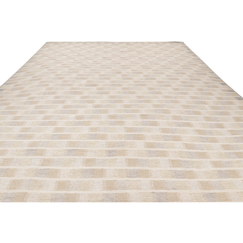 Scandinavian Wool Geometric Area Rug, Rectangle 10' x 14'