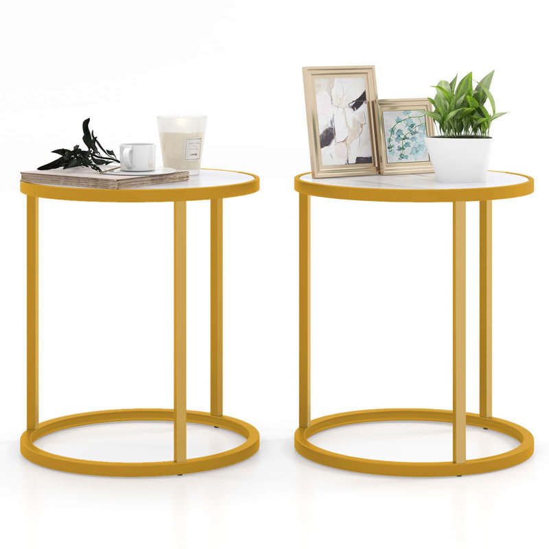 Xenie Tray Top End Table Set, 19.5" H x 16" W x 16" D