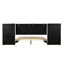 Lit plateforme tapissier, prises intégrées et ports USB, deux coussins, tablettes de rangement-1638911397-1638911395