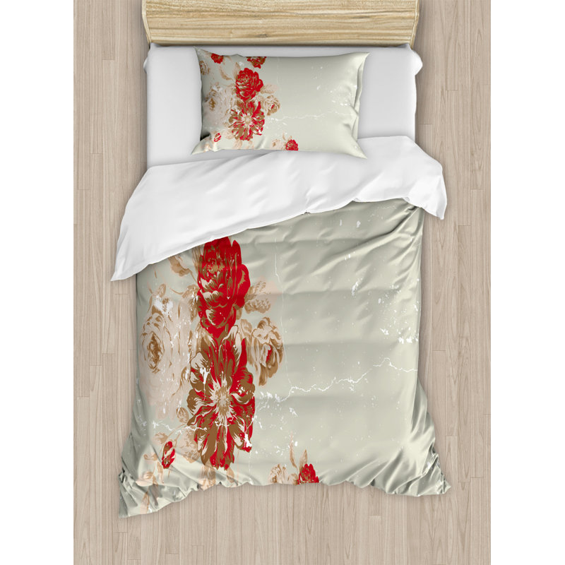 French Country Polyester Floral Duvet Cover