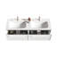 U052-Nevia60w-156 Meuble-lavabo blanc mat 60 po avec éclairage de tiroir à DEL Nevia et meuble-lavabo mural avec lavabo à surface solide intégré Nevia