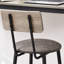Table de bar d'une hauteur de 24,41 po, gris pu, offrant un confort ergonomique de style rustique, 2 tabourets confortables, bureau rétro
