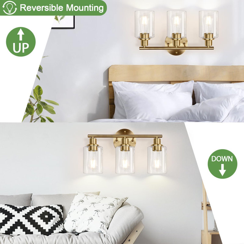 Lanctot 3 - Light LED Vanity Light, Brass