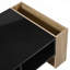Table basse très brillante avec 2 tiroirs, table basse rectangulaire avec tablette de rangement ouverte pour le salon-348952263