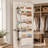 Beige 5-Tier Over the Door Hanging Organizer with Extra Large Pockets, Hanging Storage with Clear Windows for Nursery, Pantry, and Closet Single-2026343033-2035500626
