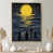 Toile avec cadre flottant or