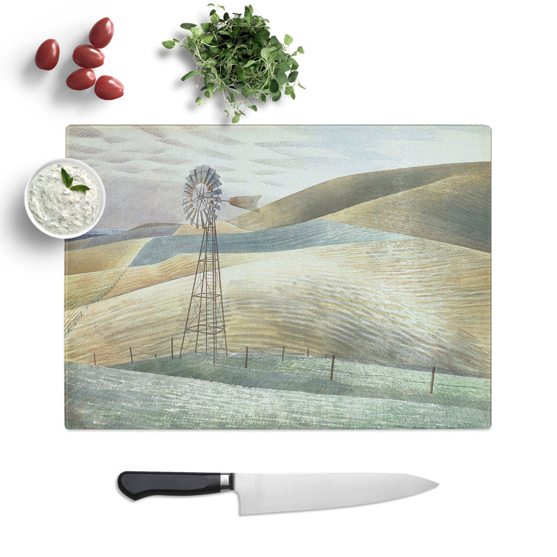Furlongs Waterwheel by Eric Ravilious Chopping Board, 0.4cm H x 28.5cm W x 39cm L