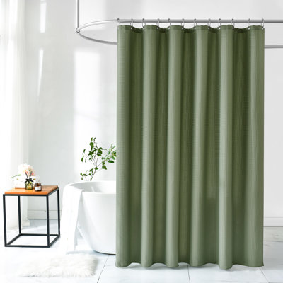 Sulmy Solid Colour Shower Curtain with 12 Stainless Steel Hooks Included