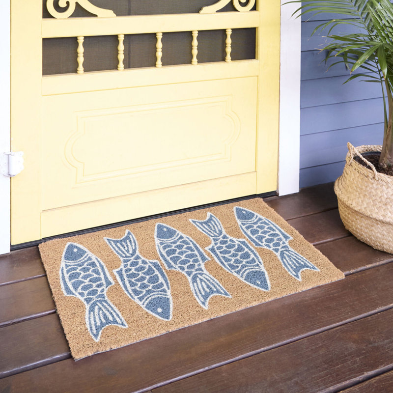 Lucie Fish Blue Coastal Doormat