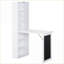 Desks Fold-Out Convertible Wall Mount Desk with Blackboard, Storage Shelf, White | Particle Board-1114532437