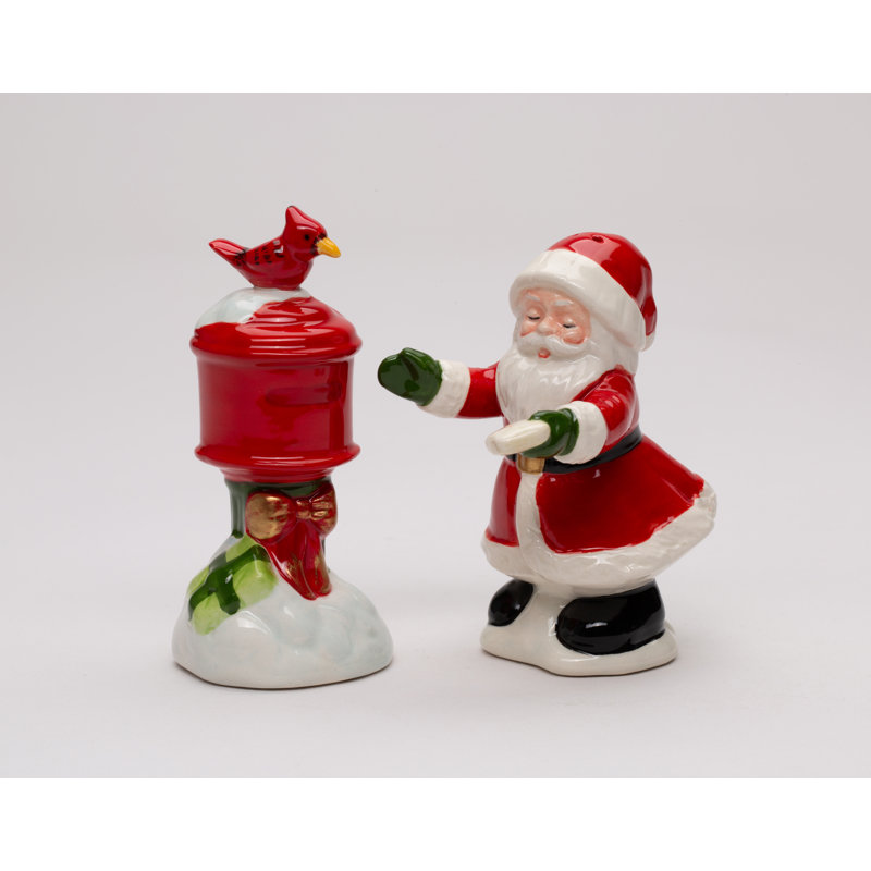 Santa Checking Mail Salt And Pepper