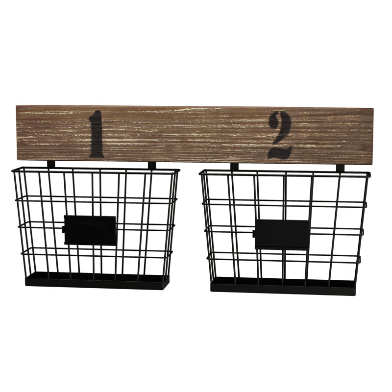 Rangement mural double suspendu avec paniers muraux Moncrief