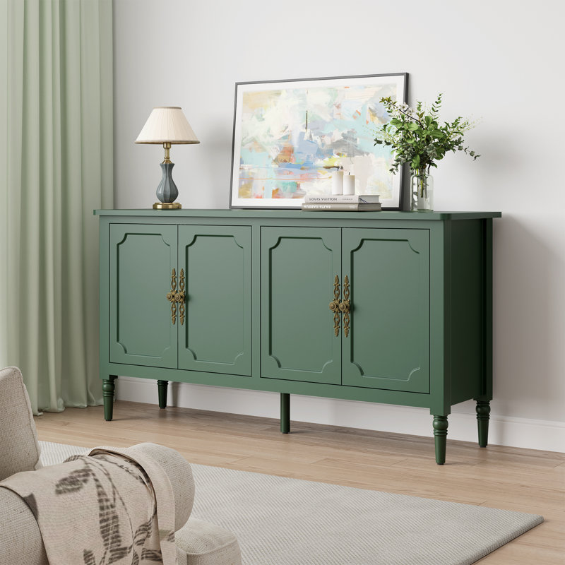 149.6cm Wide Solid Wood Sideboard, Green