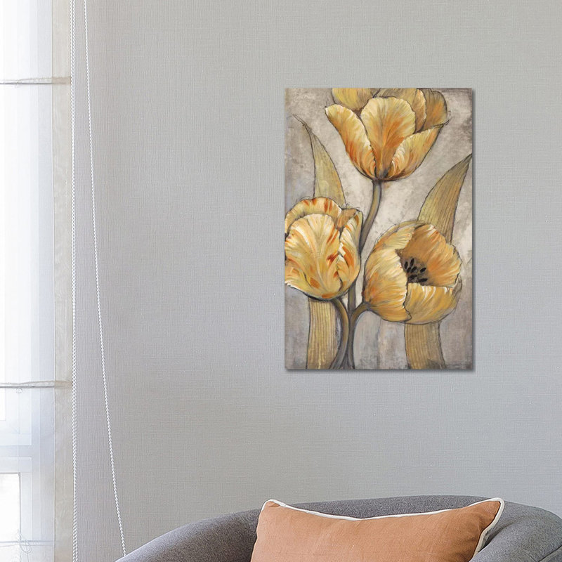 Ochre & Grey Tulips I by Tim OToole - Wrapped Canvas Painting, 66.04 cm H x 45.72 cm W x 3.175 cm D