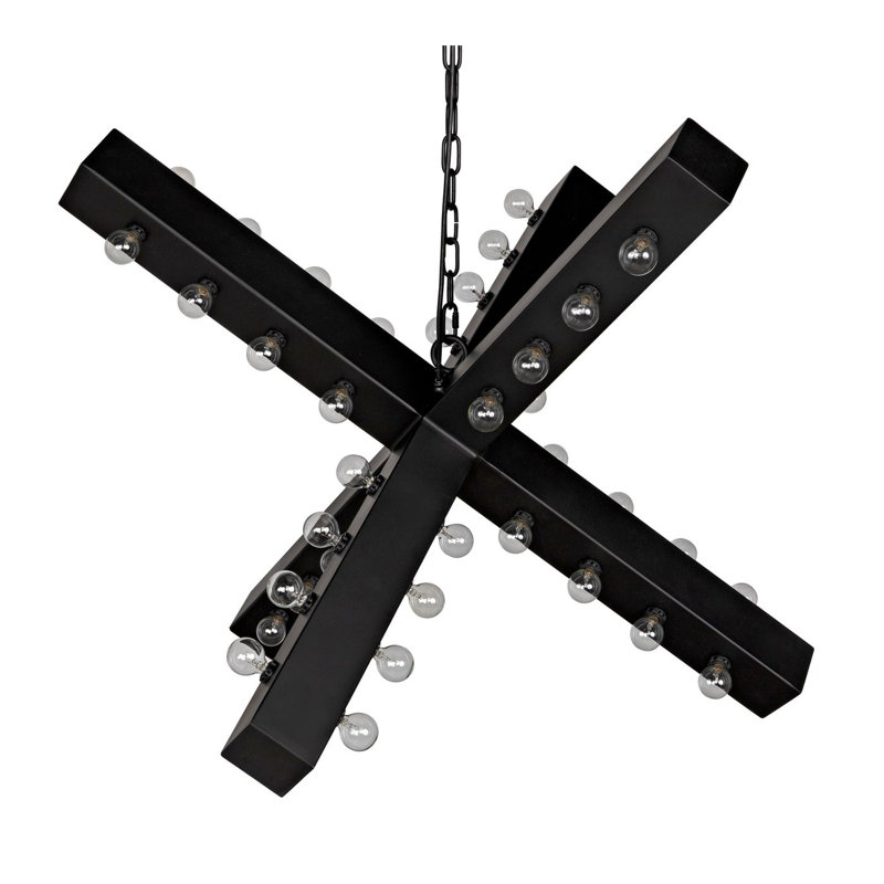 Cruzar 48 - Light Chandelier, Matte Black, 34.5" H x 52.5" W x 52.5" D