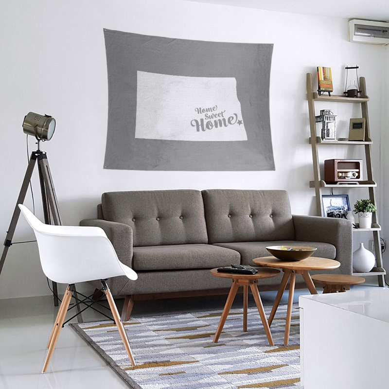 Tapisserie Home Sweet Fargo, H 27,5 po x l 37,5 po, Gris