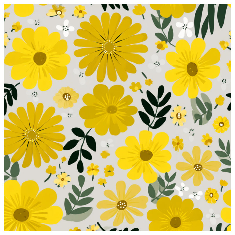 Couvre-lit matelassé à motif floral jaune, Très grand lit