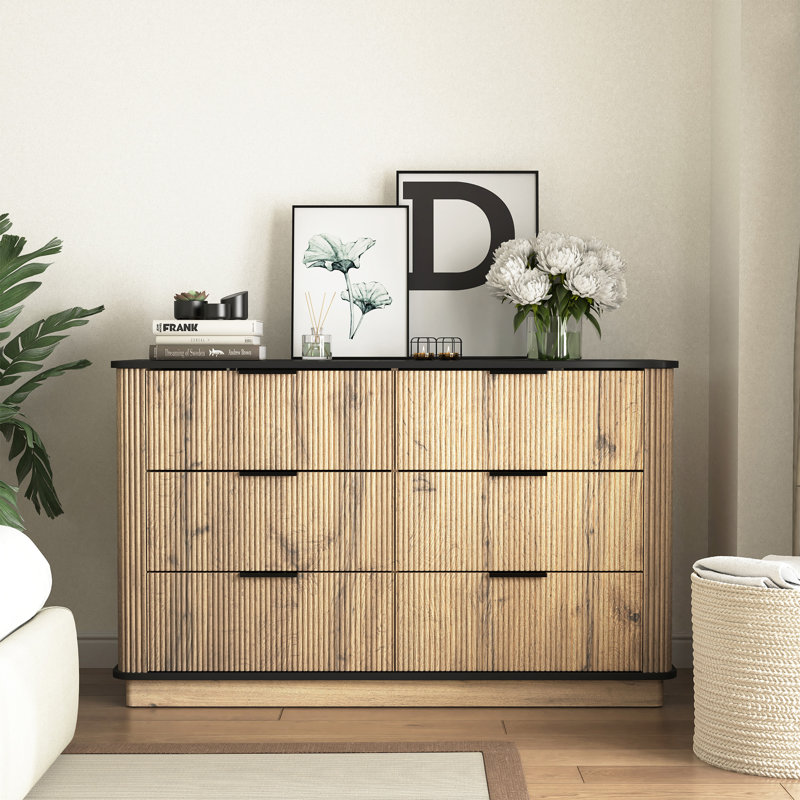 Modern Multi-Functional Six-Drawer MDF Cabinet