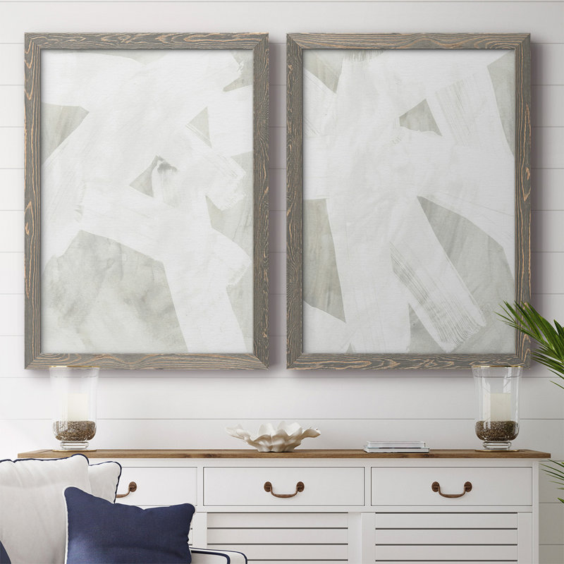 Pierre brossée I-Premium, toile encadrée - prête à être accrochée, H 27,5 po x l 75 po x P 1,5 po, Gris