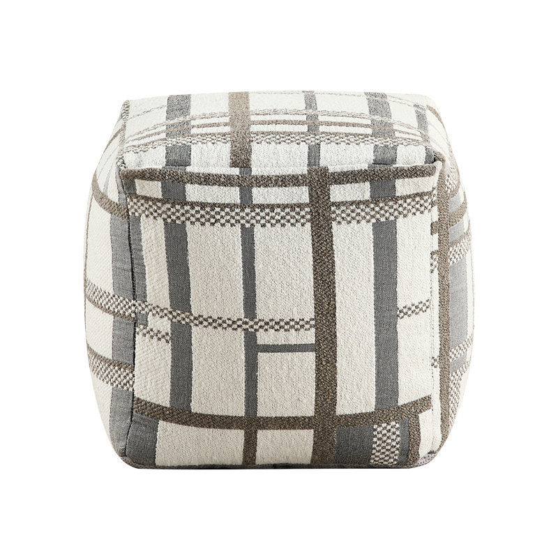 Multi-Color Square Footstool Pouf With Upholstery - Non-Slip Base, 16"H, 300Lbs Weight Bearing Capacity, Modern Seating