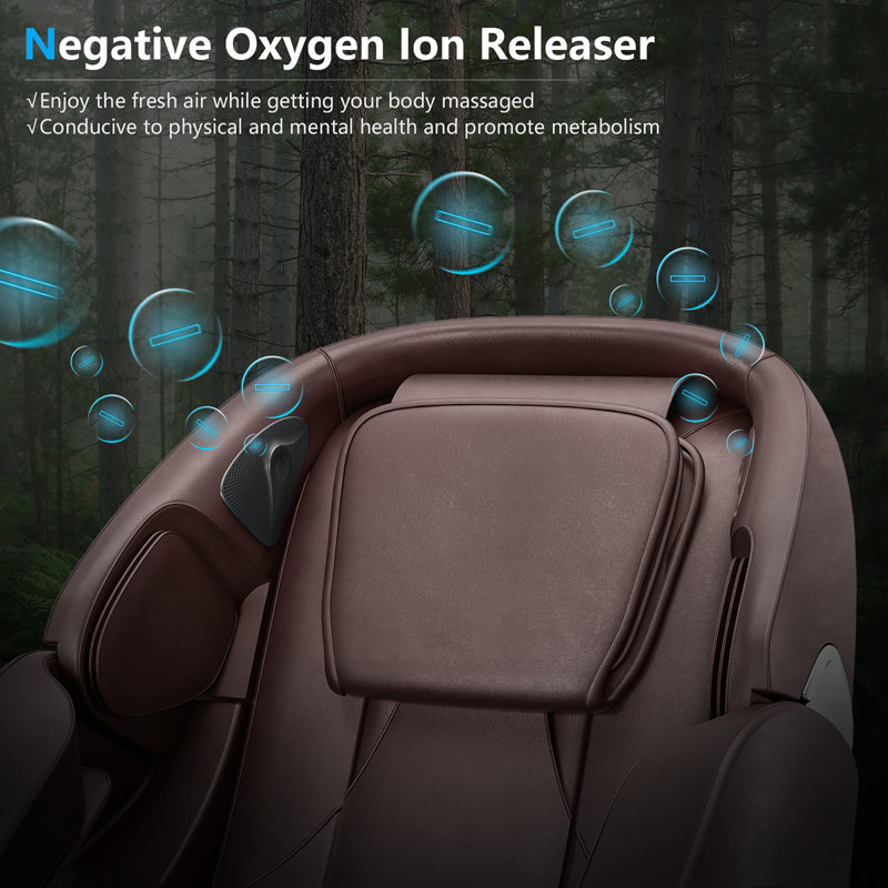 Fauteuil de massage inclinable électrique en similicuir, Similicuir brun