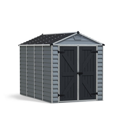 Palram - Canopia Skylight 6' x 10' Polycarbonate Storage Shed - Gray
