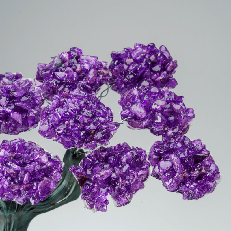 Custom - Genuine Amethyst Clustered Gemstone Tree On Druzy Matrix (The Protection Tree)
