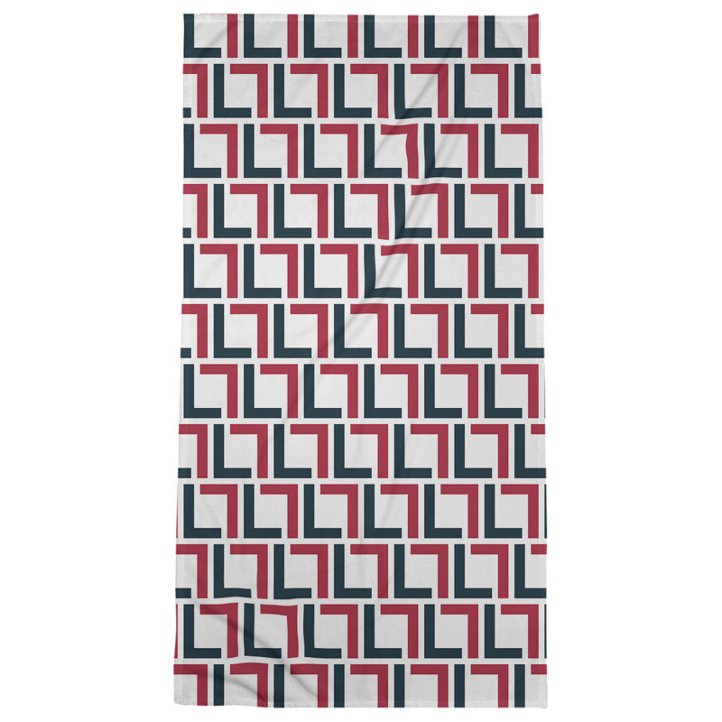 Beach Towel, White/Deep Steel Blue/Battle Red