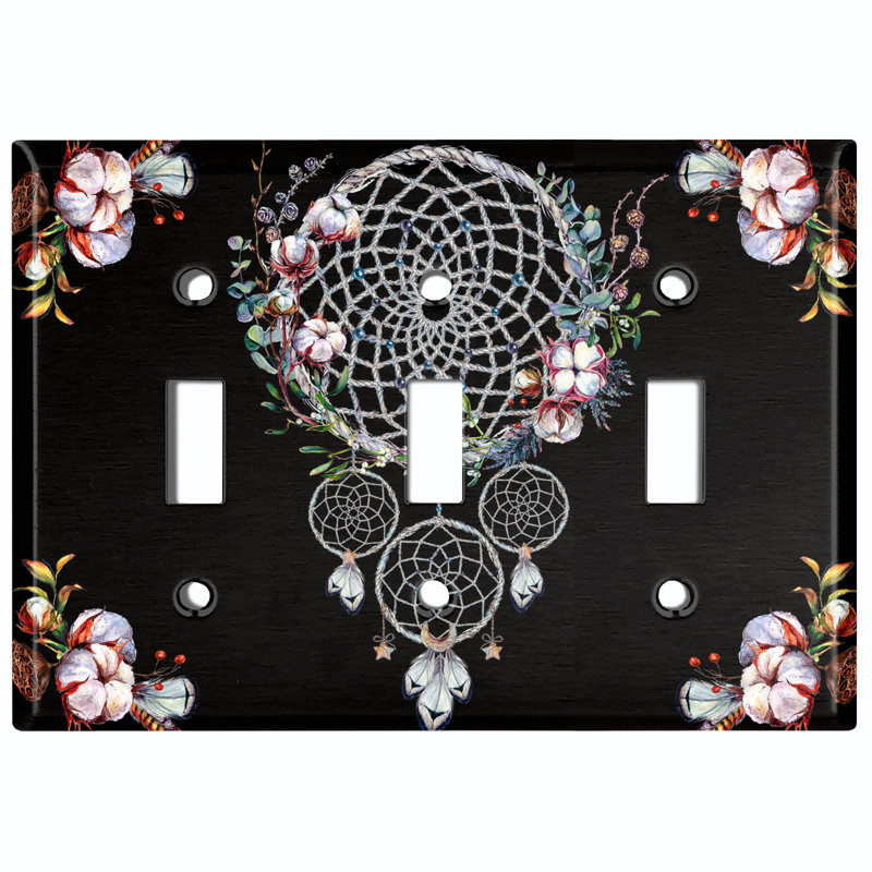 Patterned 3 - Gang Toggle Light Switch Standard Wall Plate