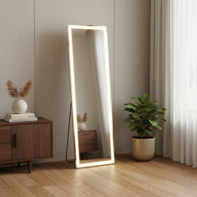 Miroir pleine grandeur 60 "clair autoportant et mural sans cadre