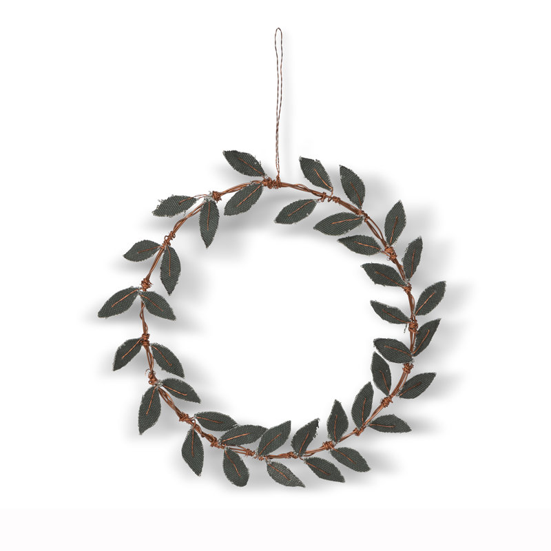 Upcycled Tent Canvas Olive Mini Leaf Wreath