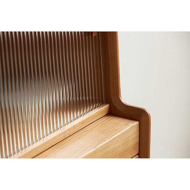 Simple bookcase tea set sideboard display cabinet, Cherry Wood 
