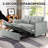 3 in 1 Convertible Sleeper Sofa Bed, 55" Pull Out Couches, Modern Loveseat Sleeper Sofa with Adjustable Reclining Backrest & Side Pockets for Living Room, Velvet Fabric, Gray-224946753