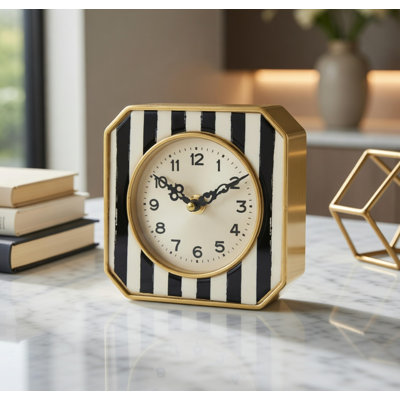 Horloge de table rayée