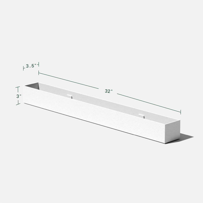 White Plastic-Stone Composite Indoor/Outdoor Planter Box, 32 Inch