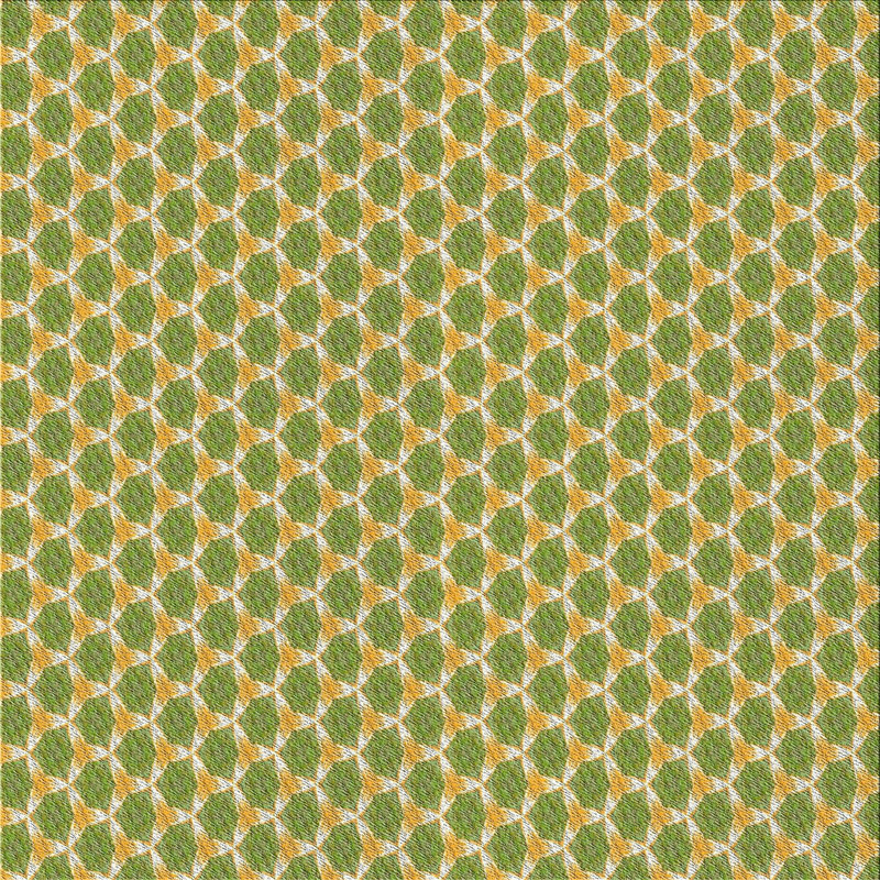 Tapis vert / jaune Power Loom, Carré 4 pi