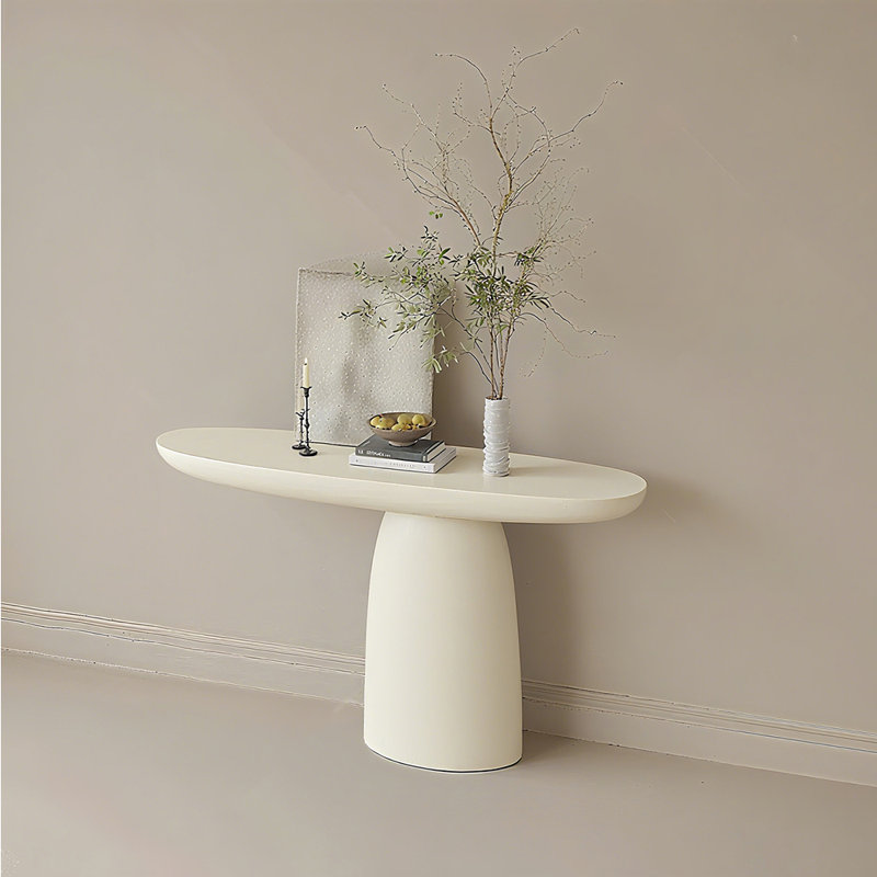 Table de véranda moderne et simple., H 33,4 po x l 47,2 po x P 11,8 po, Beige