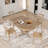 Kawliga 5-Piece Dining Table Set, Two-Size Round To Oval Extendable Wood Dining Table and 4 Upholstered Dining Chairs-88581092